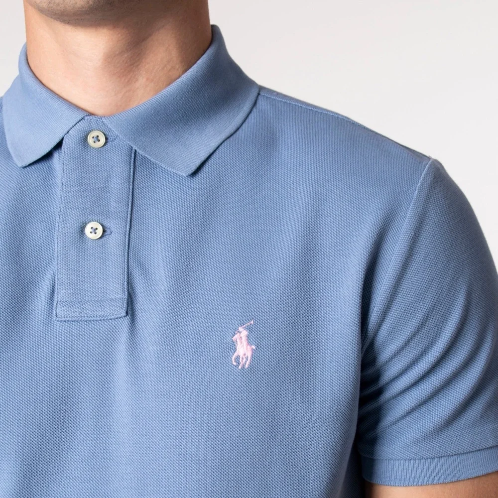 Polo Ralph Lauren Classic Fit Polo Shirt XXL Blue / pink 100% Cotton
